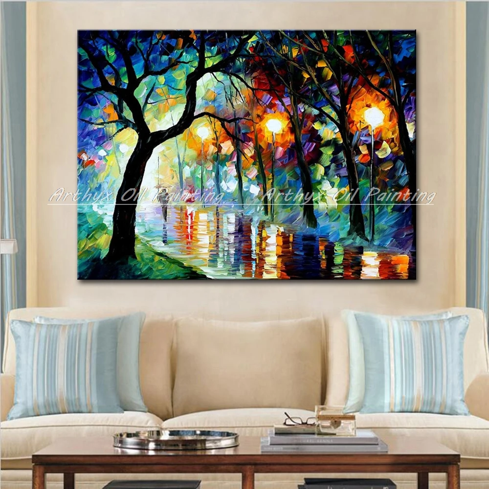 Ручная роспись Толстая Текстура пейзаж картина маслом на холсте искусство