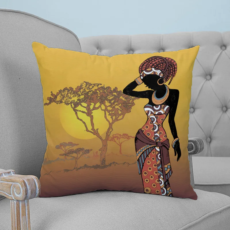 

Woman Plant Trees Art Printed Throw Pillow Case Plush fabric Pillowcase Home Decorative Pillow Hot