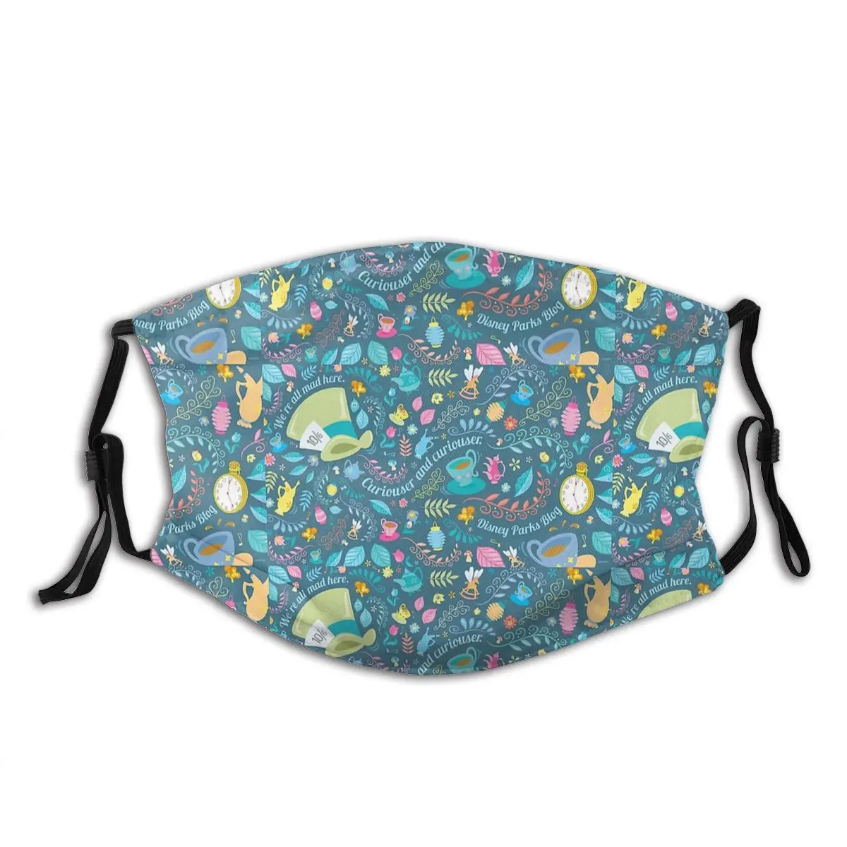 

Curiouser Alice In Wonderland Reusable Print Mouth Face Mask with filter Anti Haze Cold Proof Polyester Protection Cover Muffle