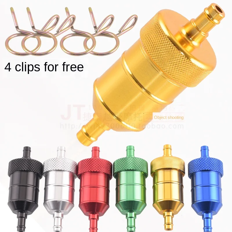 

Universal 8mm Petrol Gas Fuel Filter Cleaner CNC Aluminium For Motorcycle Pit Dirt Bike ATV Quad Inline Oil Gas Fuel Filter