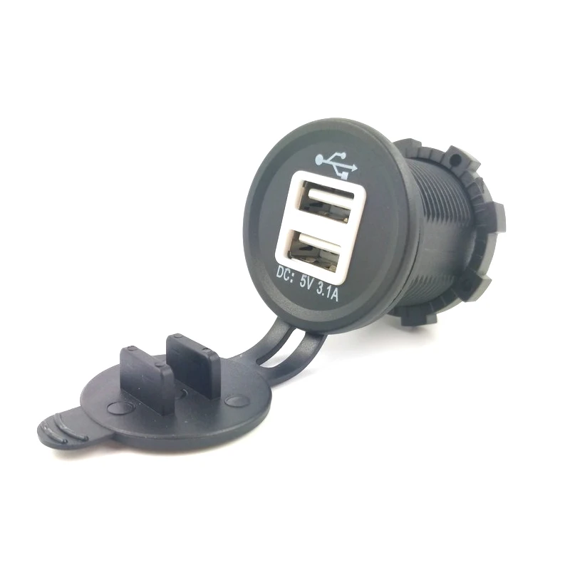DC 12 ~ 24V 3.1A DIY автомобильное USB зарядное устройство водостойкий двойной Переходник