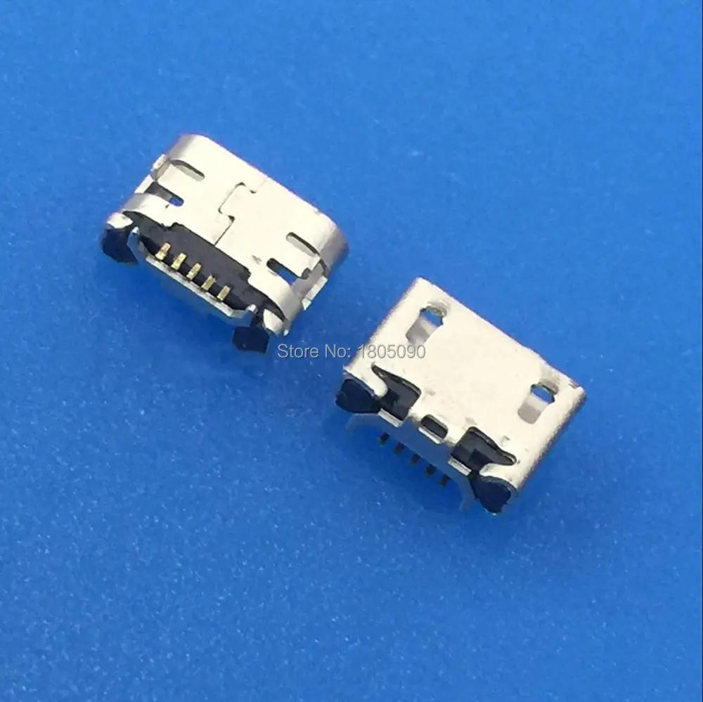 50pcs micro USB 5pin jack Ox horn flat edge 7.2*4.85mm plate Female socket Mini connector for Sony VIV0 X1 X3 charging tail plug