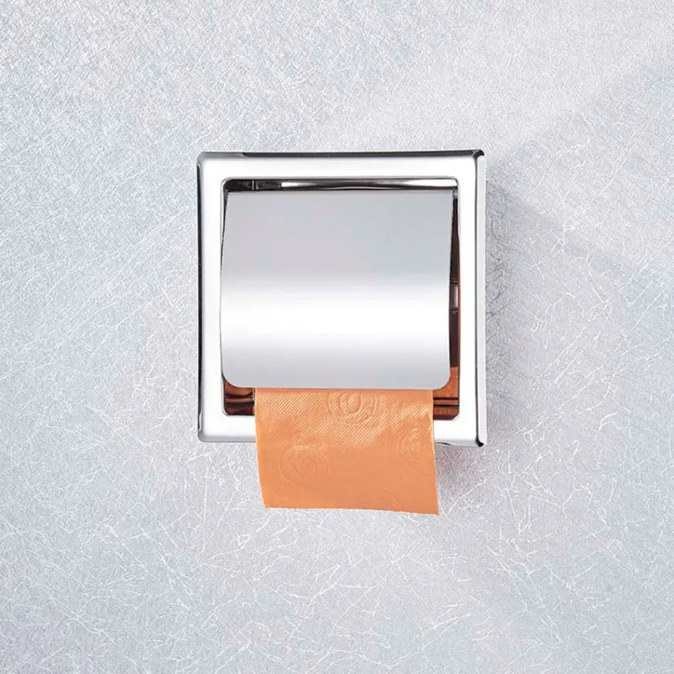 

Bathroom Toilet Paper Holder Concealed Recessed Stainless Steel Paper Roll Holder Tissue Box Holder Wall Mounted In-Wall Hotel