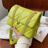 kiwi green 2021 fashion shoulder bag women leather pu quilted bag female luxury handbags women bags designer sac a main femme