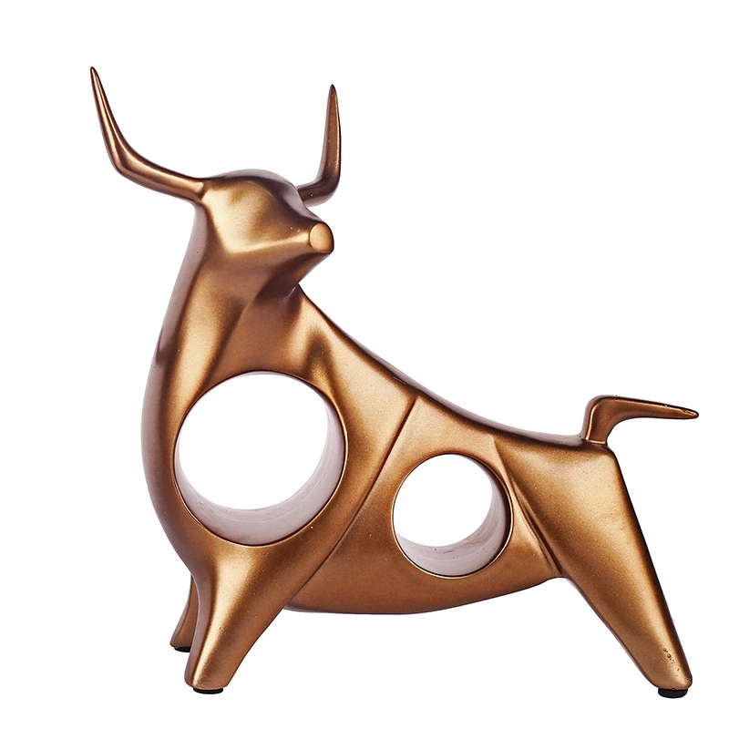 

Bull Statue Home Decoration Living Room Wine TV Crafts Abstract Animal