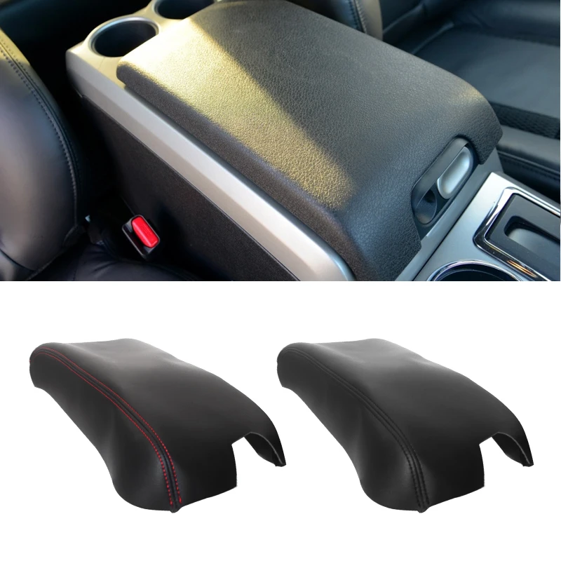 For Ford F150 2009 2010 2011 2012 2013 2014 Microfiber Leather Car Center Armrest Console Box Lid Pad Cover Trim