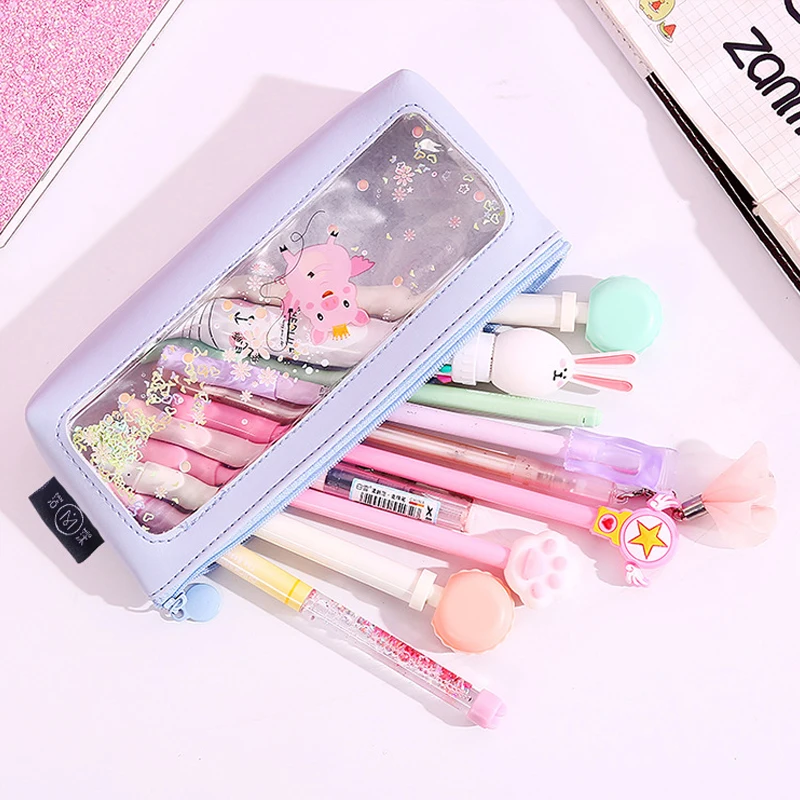 Кожаный Простой маленький свежий студенческий Большой Вместительный чехол для