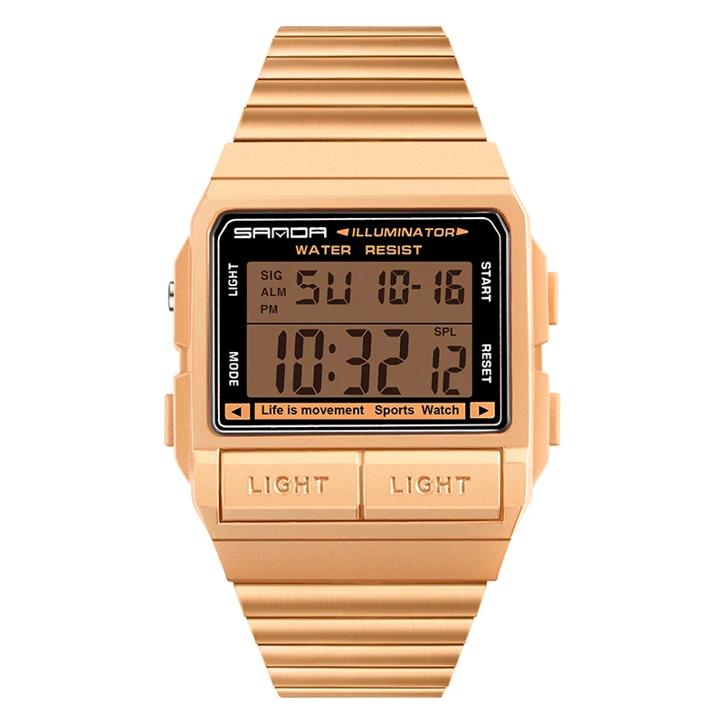 

New Fashion SANDA 2007 Digital Watch For Man And Woman Multi Color Selection With Stopwatch 5ATM Alarm Clock Zinc Alloy Case