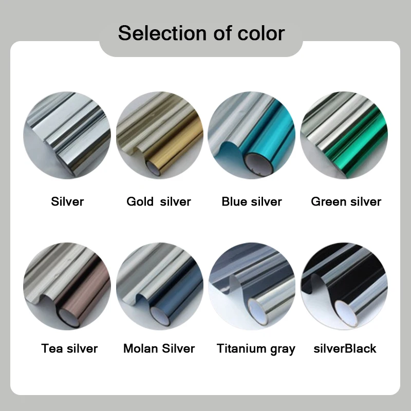 

Glass StickTop One Way Mirror Window Film Vinyl Self-adhesive Reflective Solar film Privacy Window Tint Glass Stickers Window
