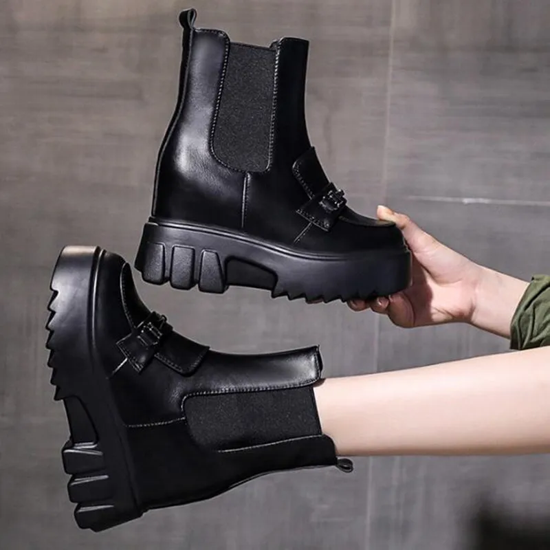 

New Luxury Chelsea Boots Women Ankle Boots Chunky Winter Shoes Platform Ankle Boots Slip On Chunky Heel Boot Brand Designer