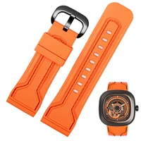 top quality 28mm men watchbands for seven on friday strap silicone rubber watch accessories waterproof wrist band bracelet belt