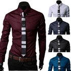 Рубашка мужская атласная с длинным рукавом, шелковая блузка с принтом, повседневная приталенная, с длинным рукавом, топ, 2020