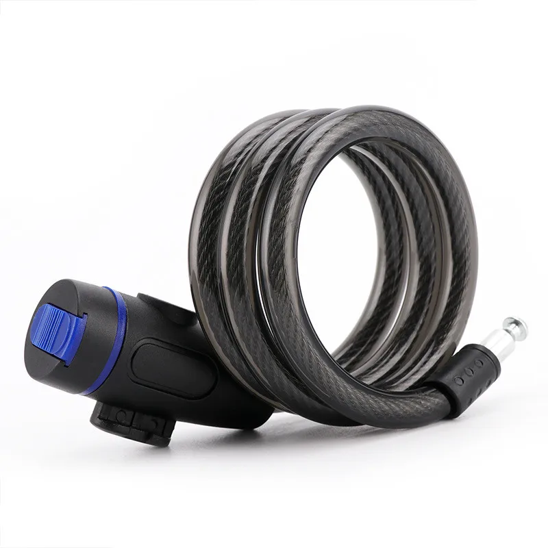 

Bicycle Cable Lock Theft Spiral Steel Cable Universal Protective Bicycle Lock Stainless Steel Cable Coil Bicycle Accessori 2 Key