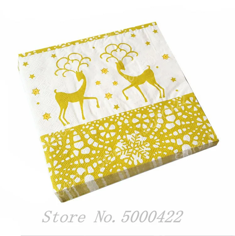20 шт. бумажные салфетки для стола Рождественский олень одноразовые гирлянды