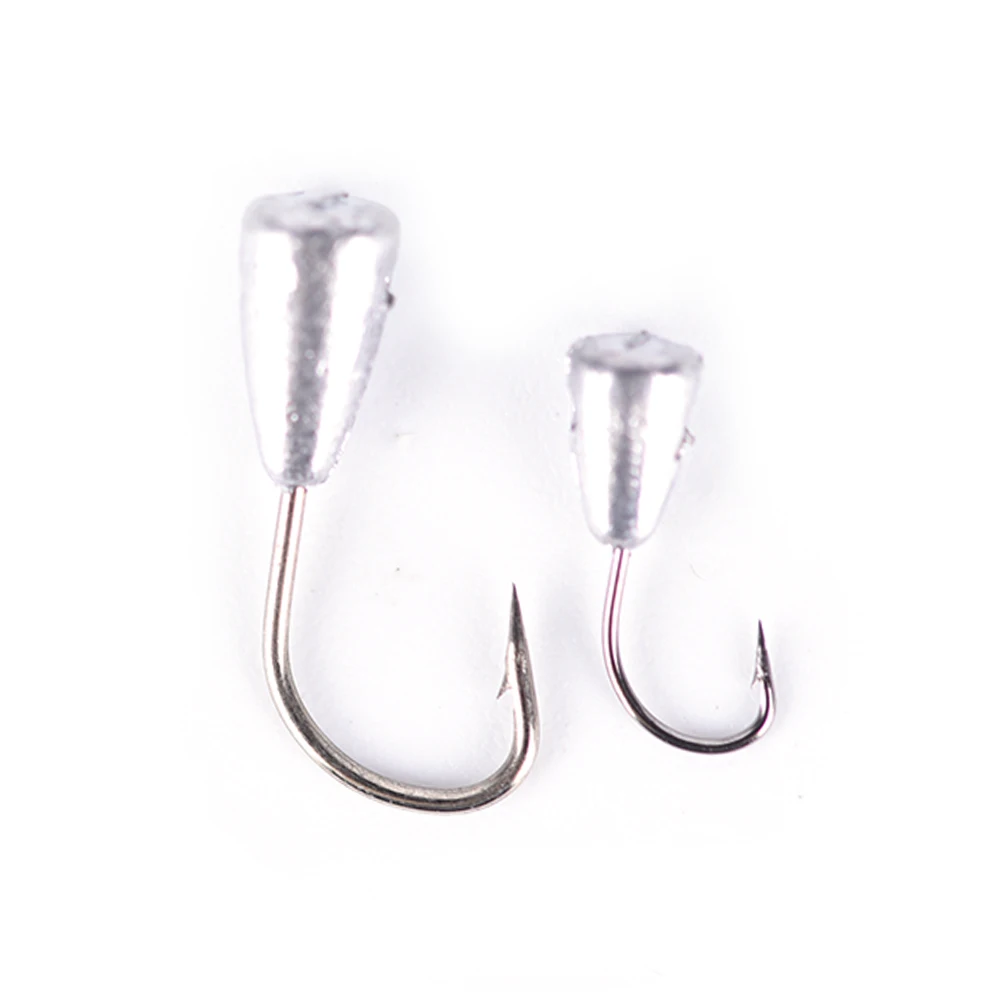 

Titanium Tungsten Barbed Fishhook Tin Jig Head Stand Hooks 10Pcs or 50pcs Japan Overturned Hook 5 Size