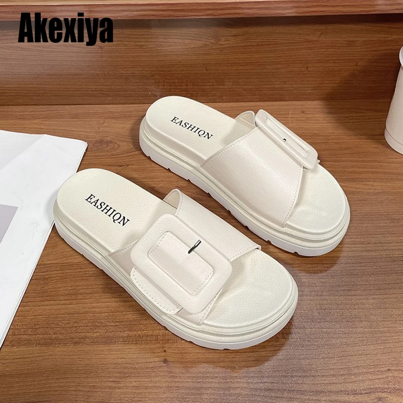 

Sandals And Slippers Female Summer New Muffin Thick Bottom Beach Shoes Wear Fashion Increase Slippers Female BC492