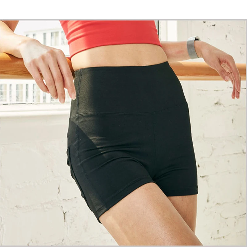 Спорт Фитнес-шорты Женщины высокой талией бег тренажерный зал тренировки