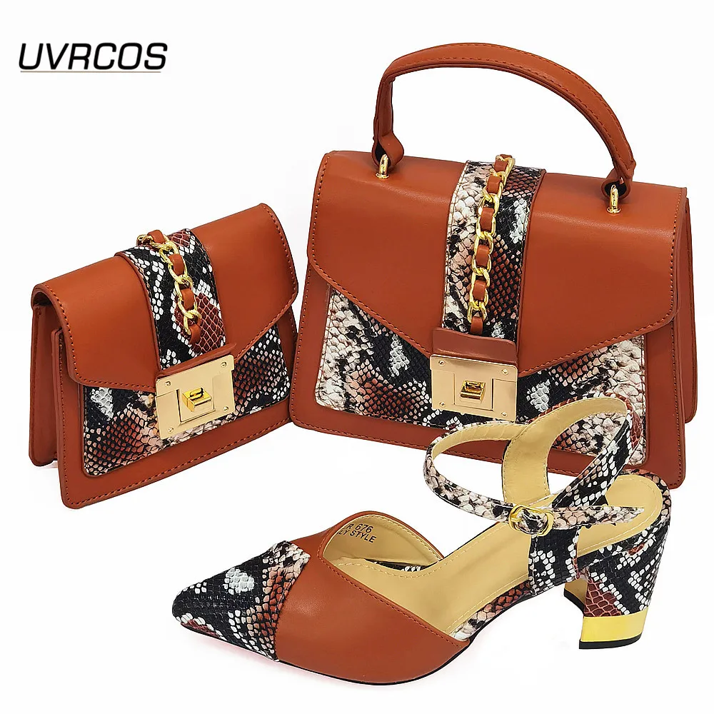 

Новое поступление, итальянские туфли коричневого цвета с подходящими сумками для женщин, женские африканские комплекты 2021, женская обувь и ...