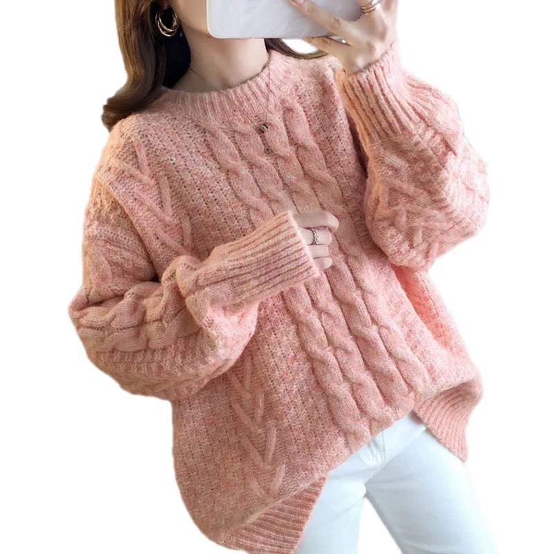 

Pullover Sweater Twist Female Autumn/winter Women's Sweater New Loose Loose Casual Bottoming Shirt Coat Thick