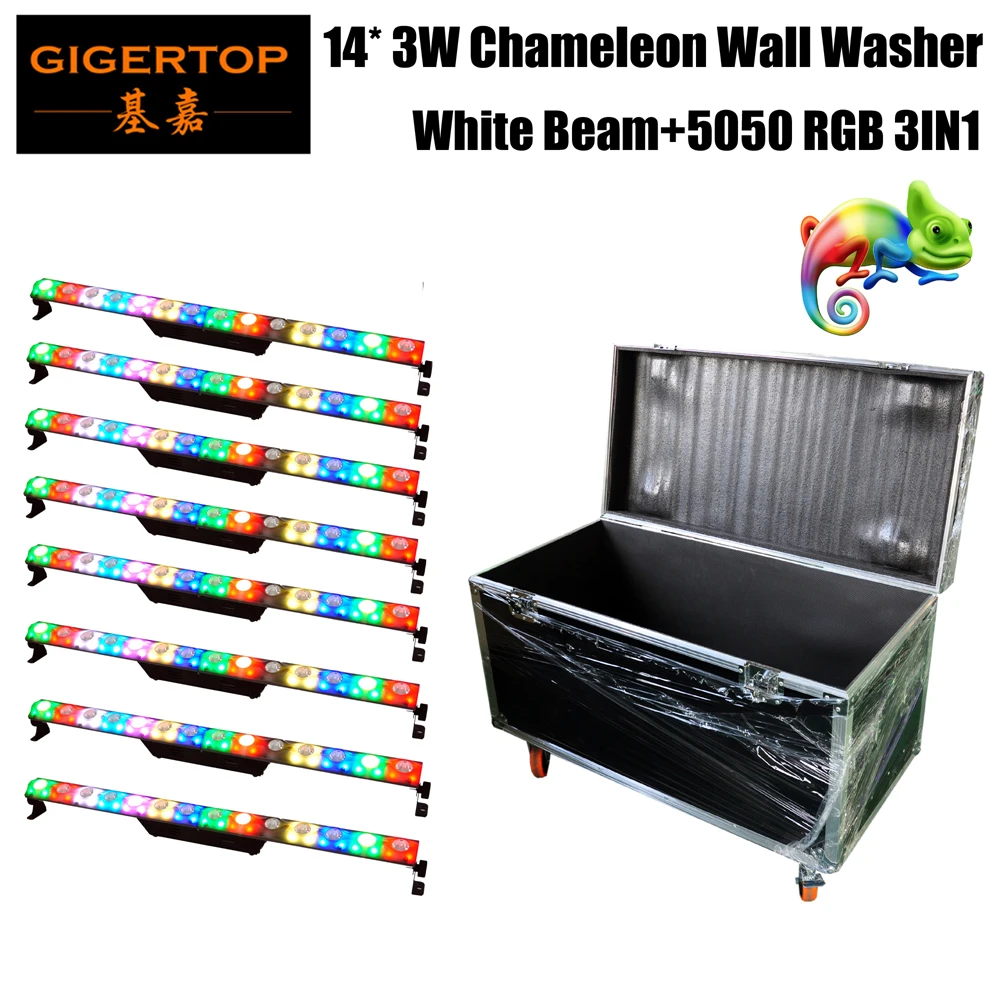 8 в 1 Дорожный Чехол для сцены 14x3 Вт белый луч RGB 5050 3 двойной функциональный