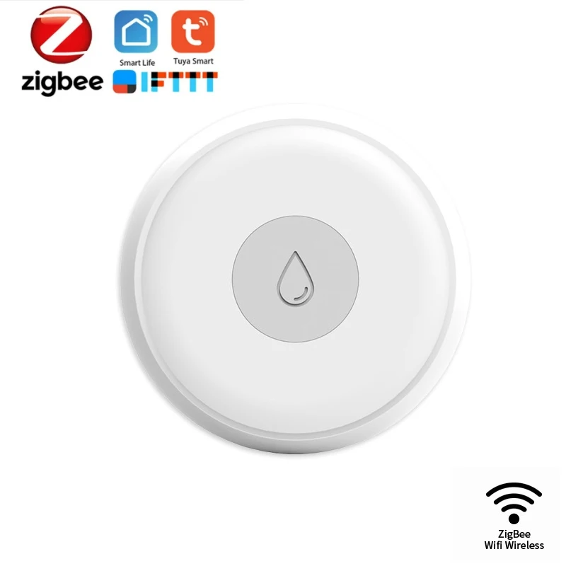 

Tuya Zigbee Smart Home Water Leak Sensor Wireless Flooding Detector Water Leakage Detection Alert Water Level Overflow Alarm