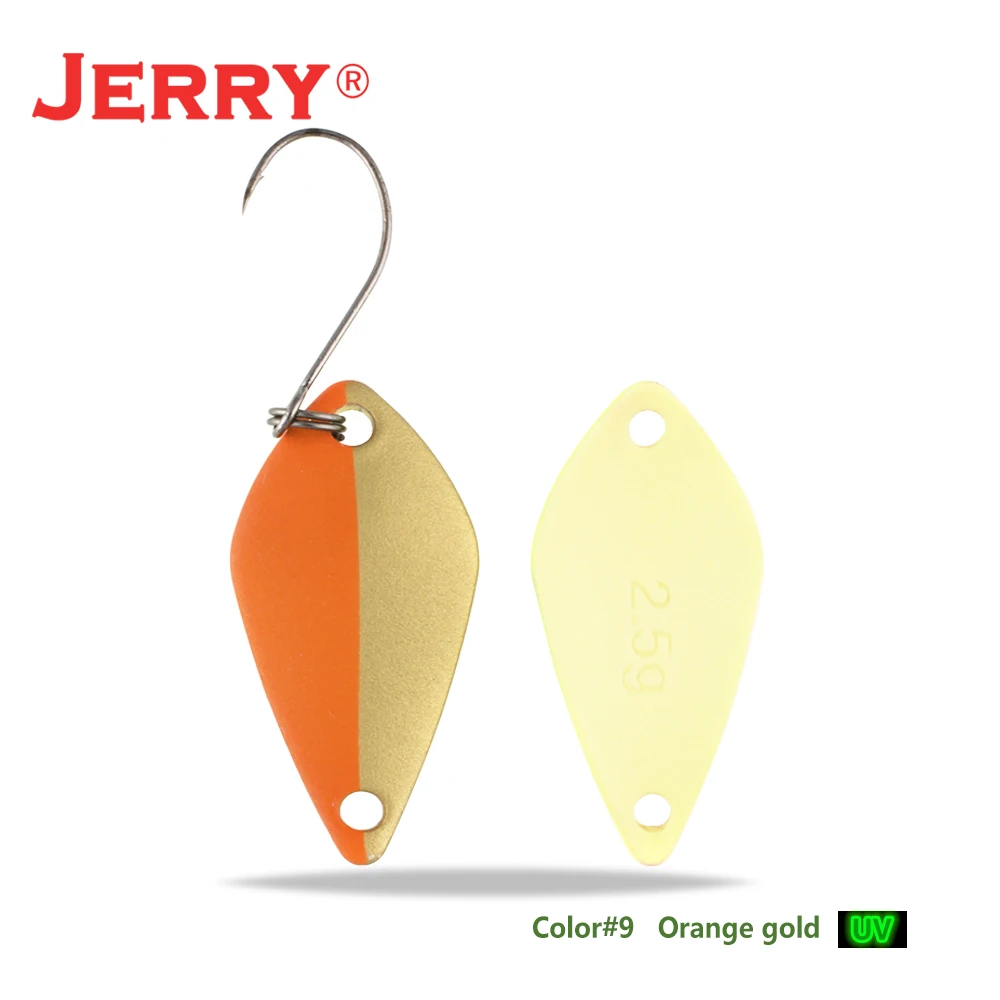 Jerry 2,5 г 3,5 г 5,5 г маленькие микро рыболовные ложки форель Колеблющаяся блесна для рыбалки Спиннер приманка двухсторонний цвет - Цвет: orange gold