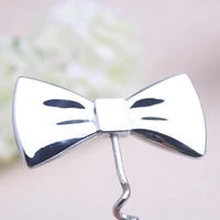 160pcslotsilver finished chrome bow tie corkscrew wedding gift bow tie bottle opener bridal shower favors wholesale
