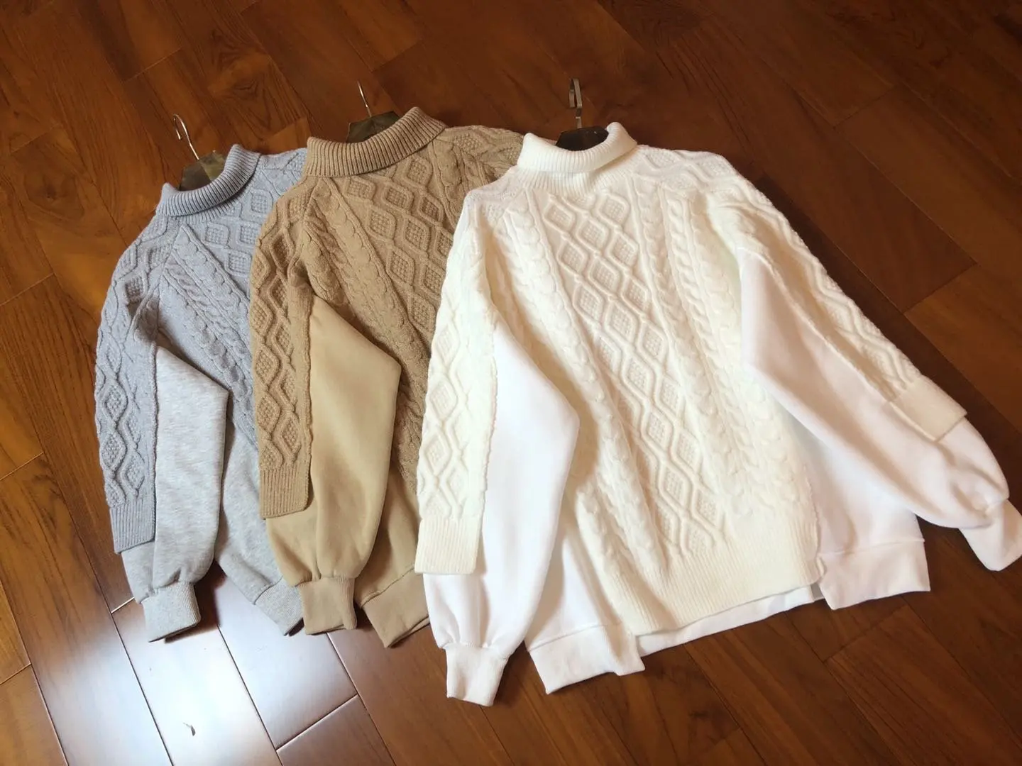

2023 new fashion ladies long-sleeved sexy casual solid color high-neck linen pattern with inner plus velvet cotton sweater 1013