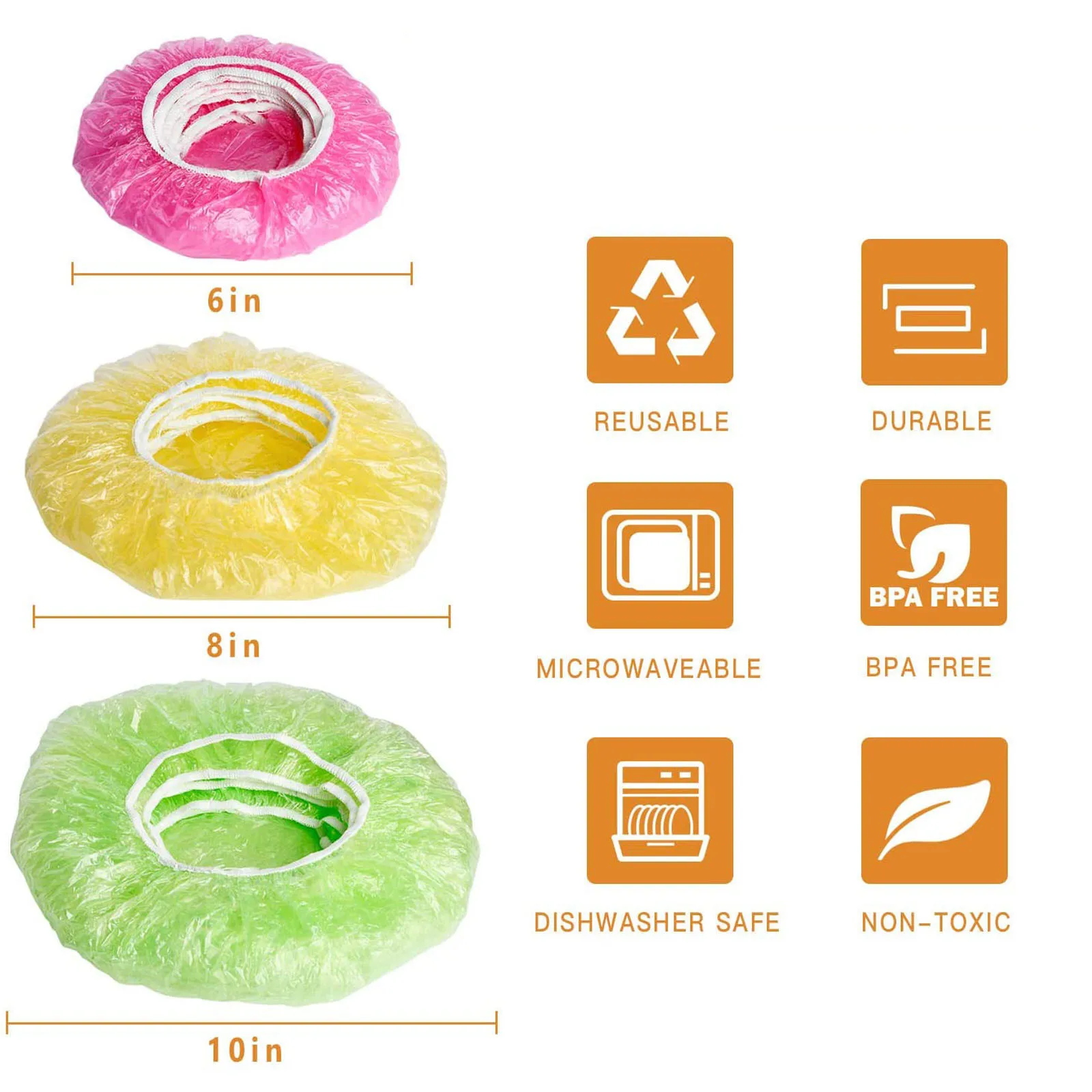 150pc Reusable Food Cover Fresh Keeping Bags Elastic Stretch Adjustable Bowl Lids Universal Kitchen Wrap Seal Caps Plastic | Дом и сад