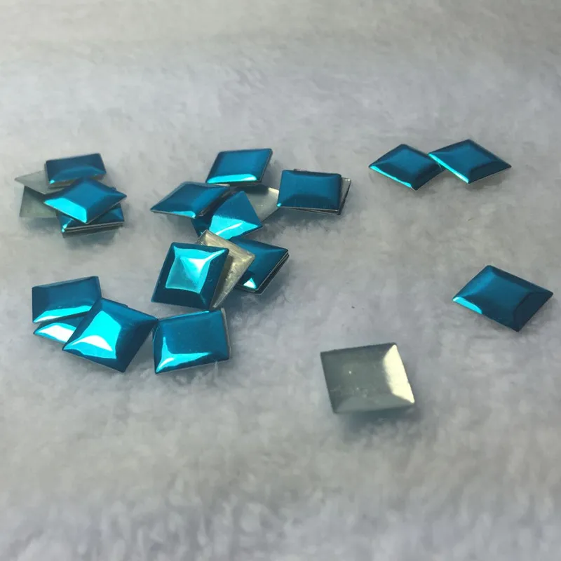 500 шт. 10 мм квадратные синие алюминиевые бриллианты искусственные железные на