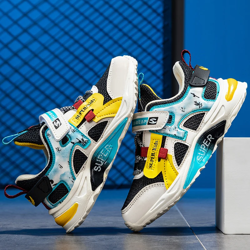 Zapatillas deportivas de malla transpirable para ni&ntilde;o y ni&ntilde;a, botines deportivos para correr, duraderos, para actividades al aire libre-1