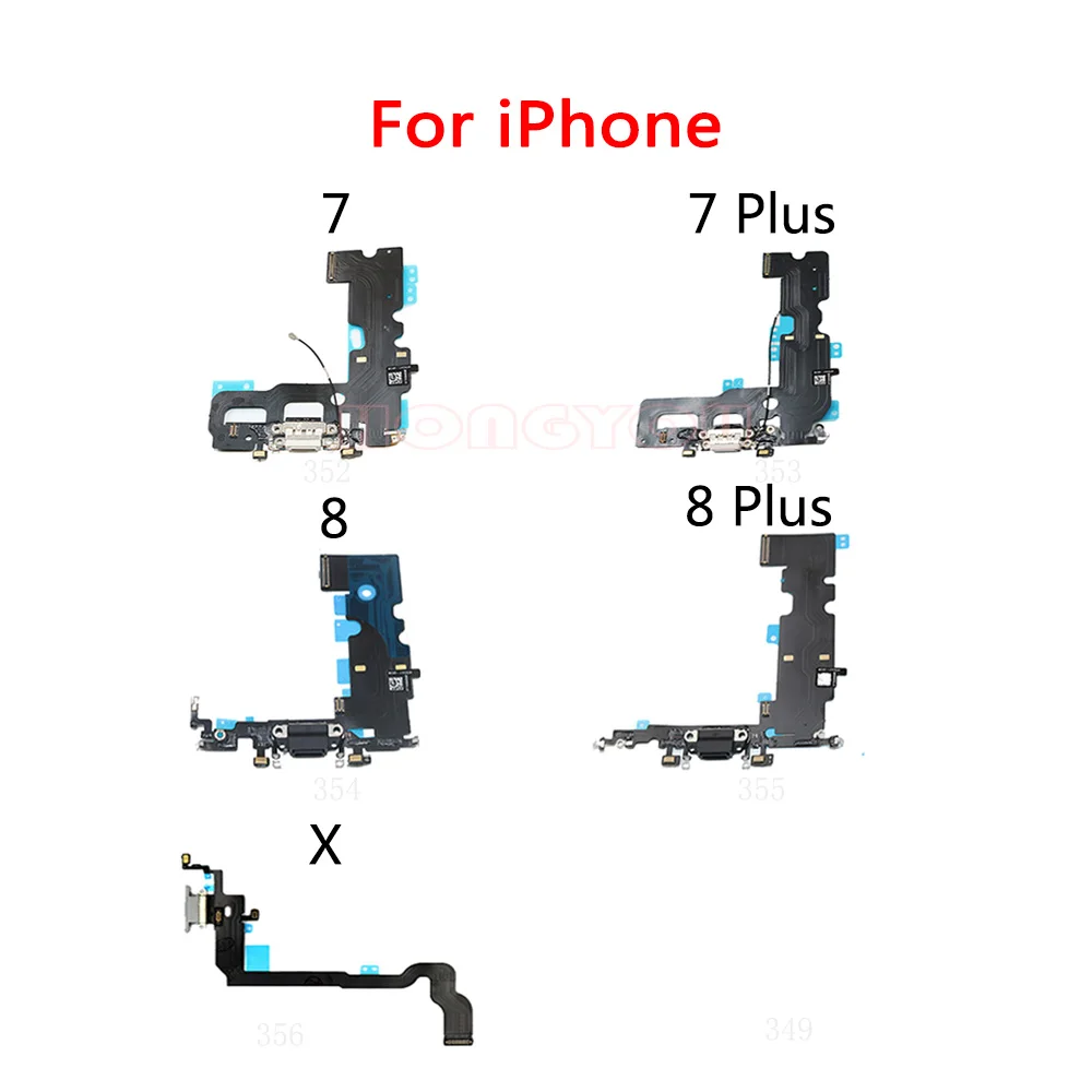 Гибкий кабель разъема порта зарядки USB для iPhone X 8 7 Plus 7Plus 8Plus 4,7 дюйма 5,5 дюйма.