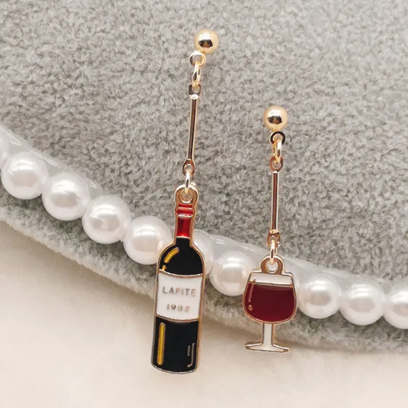 

Wine Glass Earrings Fashion Miniature Food Earrings Miniature Food Jewelry Handmade Mini Food Jewelry Gift For Wine Lover