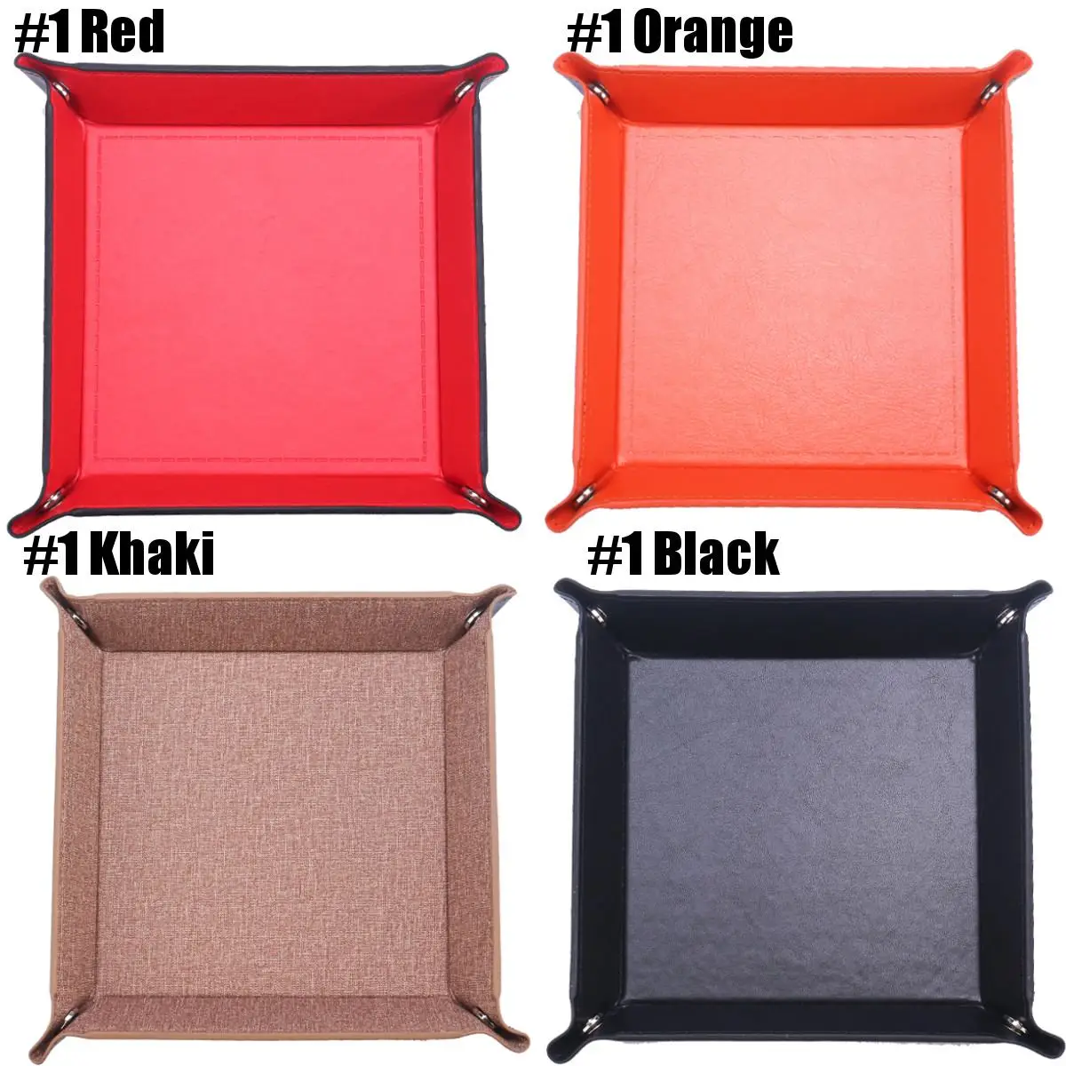 

1Pc PU Leather Folding Square Dice Tray Dice Plate Box Board For RPG Games Bar Club Dice Storage Tray Square High Quality