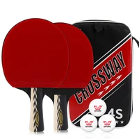 one pair professional 4 stars table tennis bat rackets long short handle training ping pong paddel racket pimples in rubber