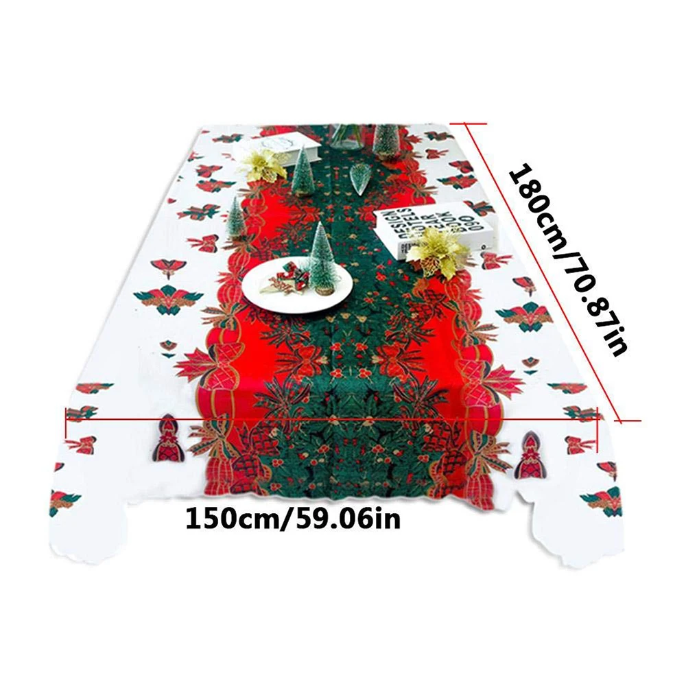 

Christmas Table Cloth Christmas Polyester Printed Tablecloth Christmas Table Decor Xmas Dinner Party Event Banquet Tablecloth