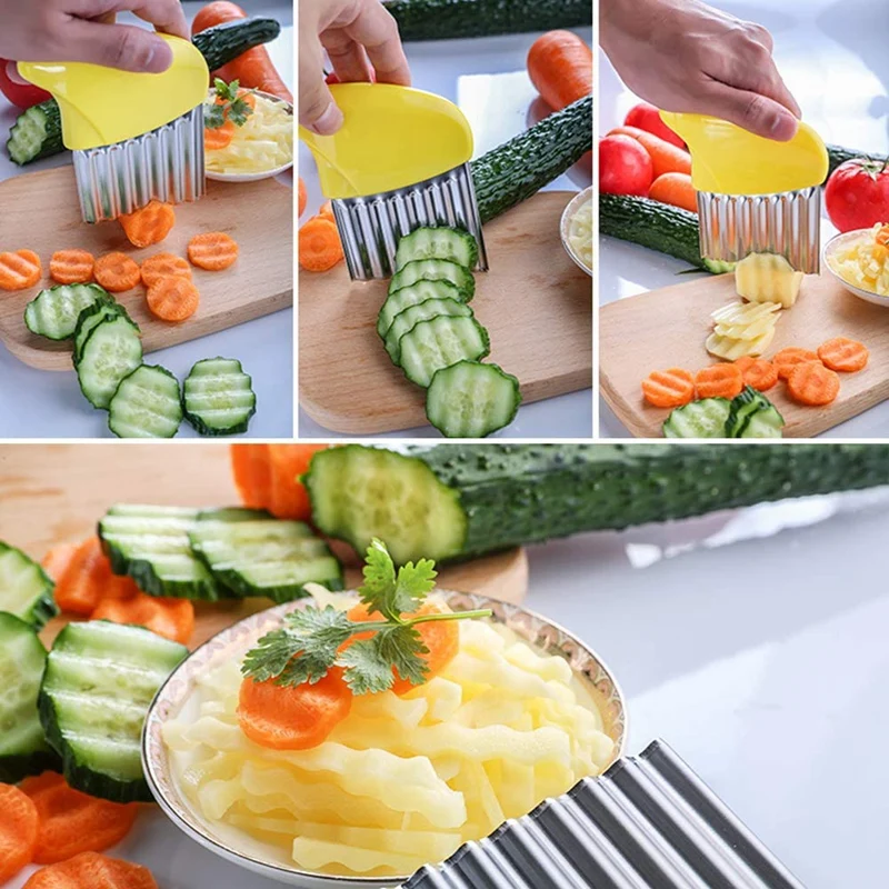 Лидер продаж волновой резак из нержавеющей стали для картофеля чипсов овощей