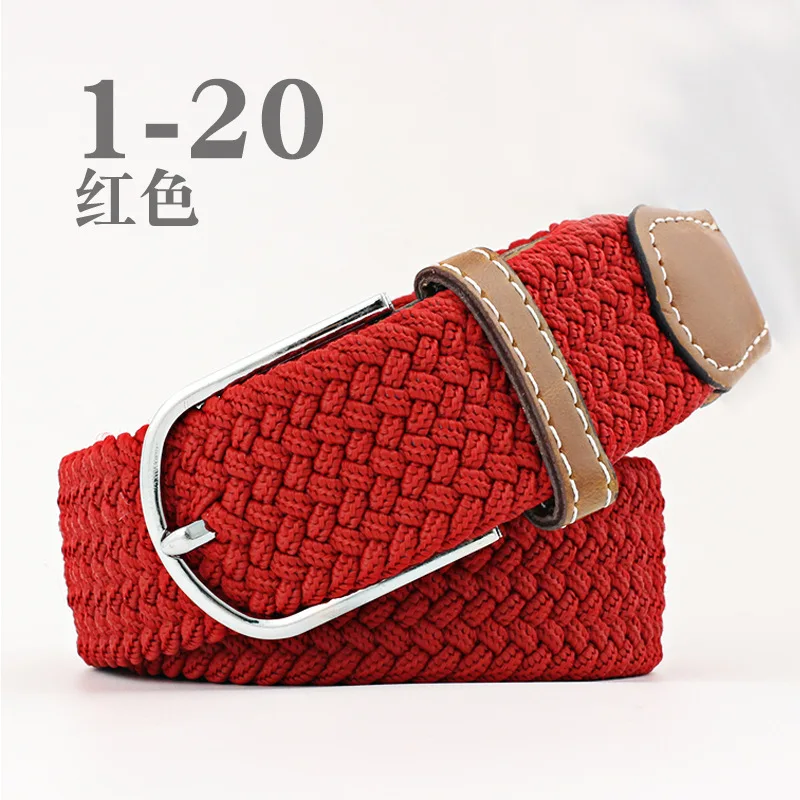 

New unisex canvas elastic belt woman jeans decorative pin buckle belt popular casual elastic woven belt belt