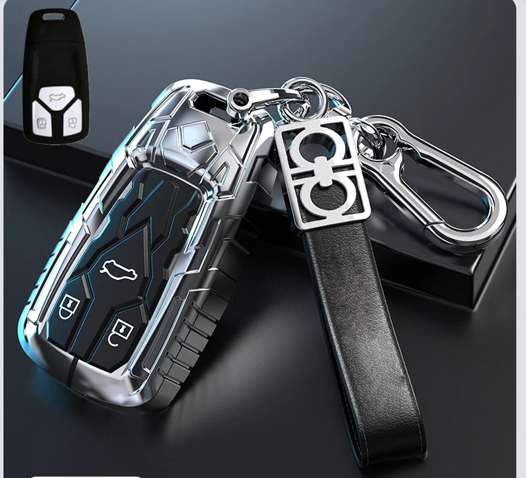 

Автомобильный чехол для ключей из цинкового сплава для Audi A5 A6 A7 A8 A4 RS3 RS4 SLINE Q3 Q5 Q7 A8 Q8 B6 B7 B8 аксессуары для автомобильных ключей