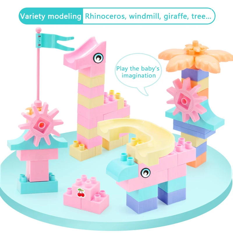 76 152 шт. Большой размер DIY мраморные беговые лабиринты шарики строительные блоки