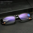 TR90, половинчатая оправа светильник антибликовыми свойствами светильник очки для чтения синий светильник Блокировка пресбиопические очки при дальнозоркости, очки + 1,0 до 4,0