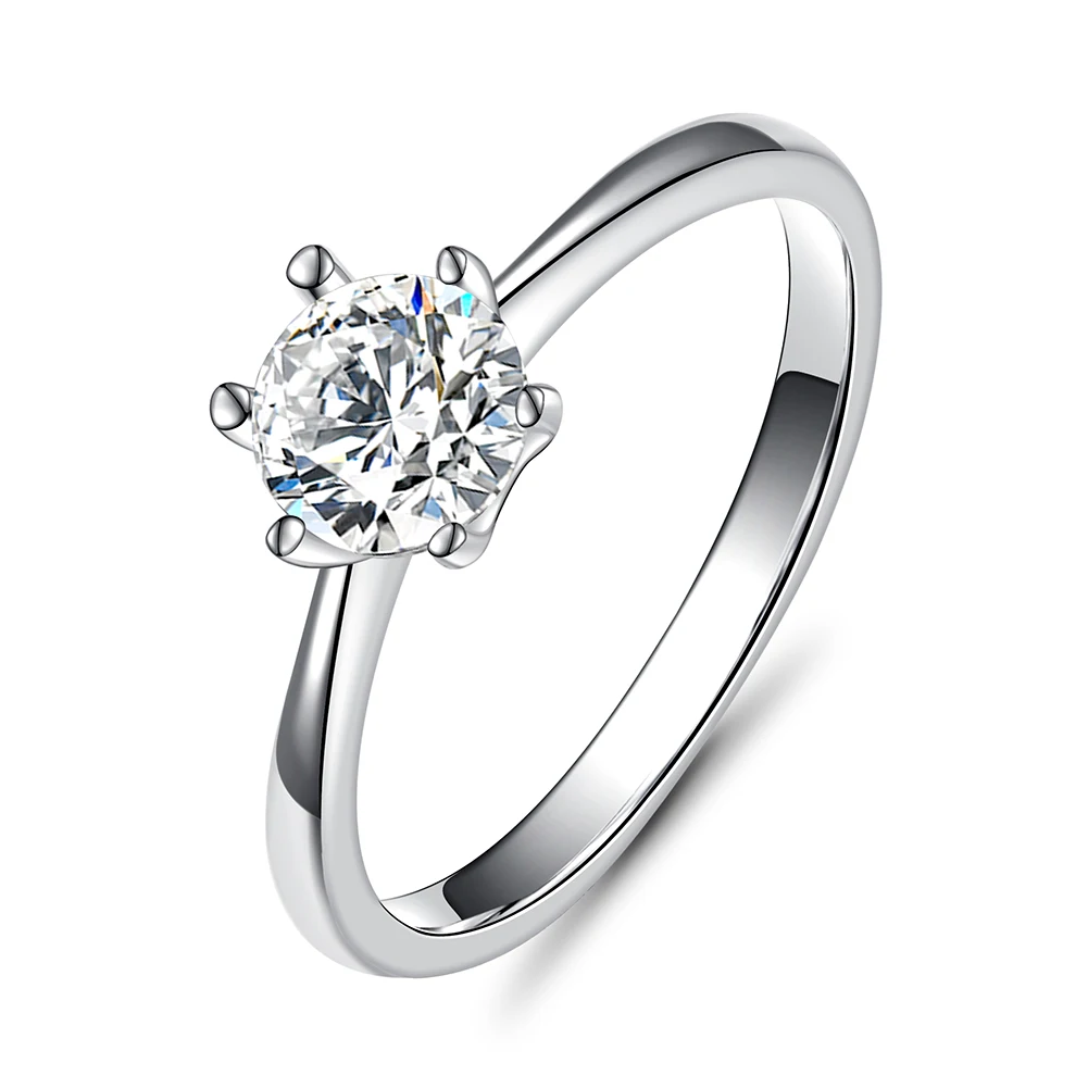 

Sterling Silver Ring for Women Closed Nonadjustable with Rhinestone Finger Jewelry Charms Bling Circle Piercing Accessories