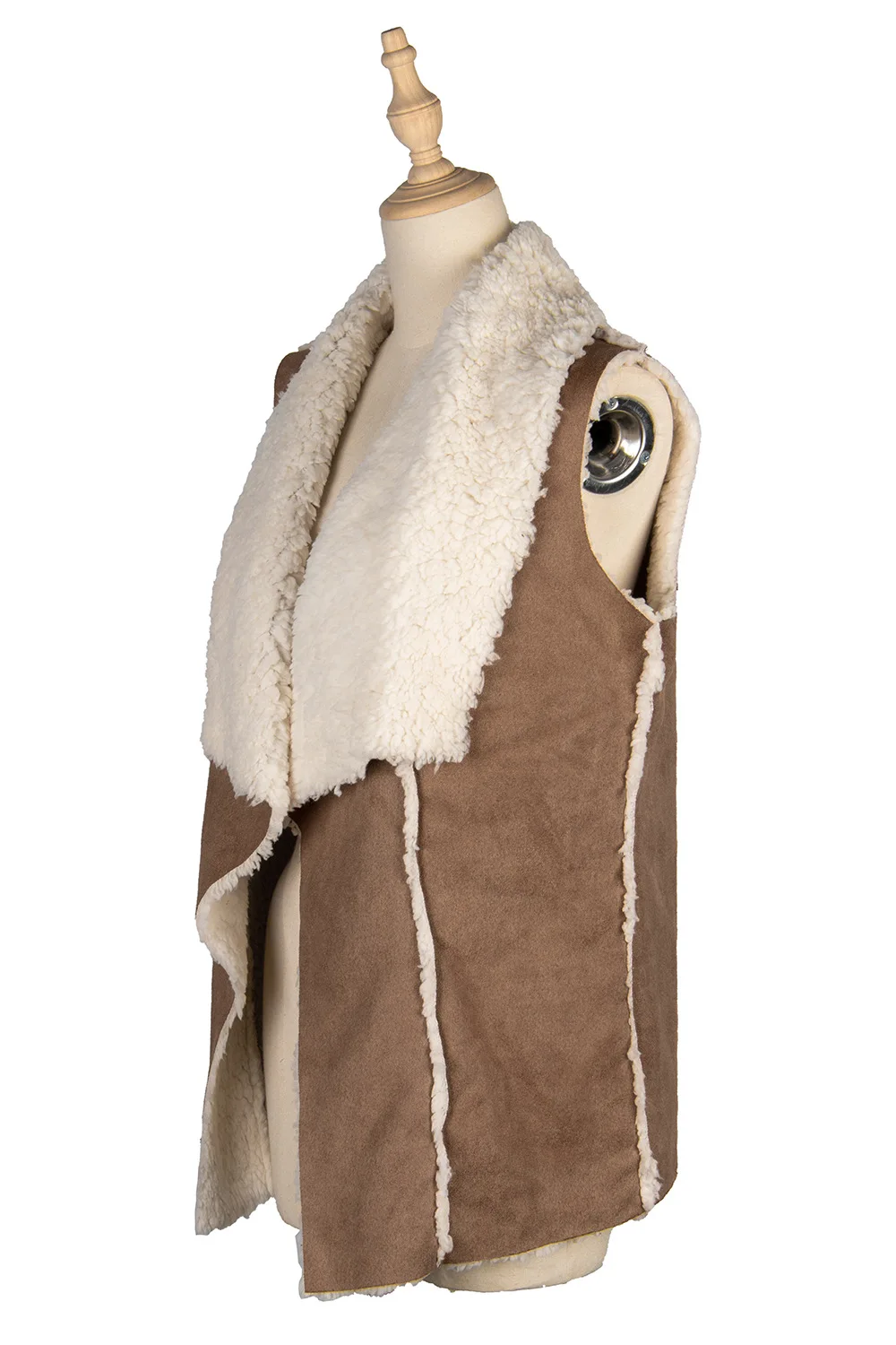 

Sleeveless Simple Positive and Negative Two-wear Big Lapel Jacket Suede Vest Women Autumn and Winter 2020 New Product Hot Sale