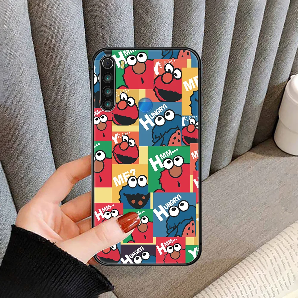 

Cartoon Cute Elmo Cookie Monster Phone Case cover For XIAOMI Redmi Note 3 4 4X 5 6 7 8 9 Pro T S max black coque fashion