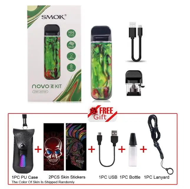NOVO 2 Resin Green SMOK Novo 2 комплект 800 мАч батарея электронная сигарета вейп мини Vape с картриджем Pod катушки атомайзер S NORD PRM40 - Цвет: NOVO 2 Resin Green