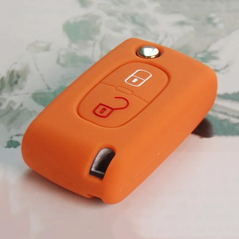 Силиконовый чехол для ключей Peugeot 306 407 807 Partner Citroen C2 C3 C4 C6 Berlingo 2 кнопки