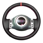 Черная искусственная кожа Синий Маркер ручной работы чехол рулевого колеса автомобиля для Mini Coupe 2001-2006 Mini R50 R53 R60