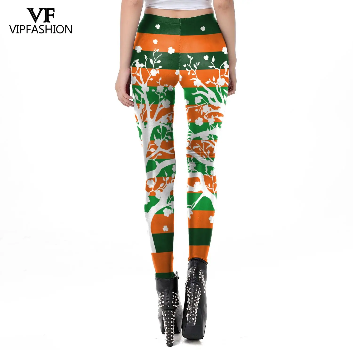 Леггинсы женские эластичные на День Св. Патрика с зеленым принтом удачу NADANBAO
