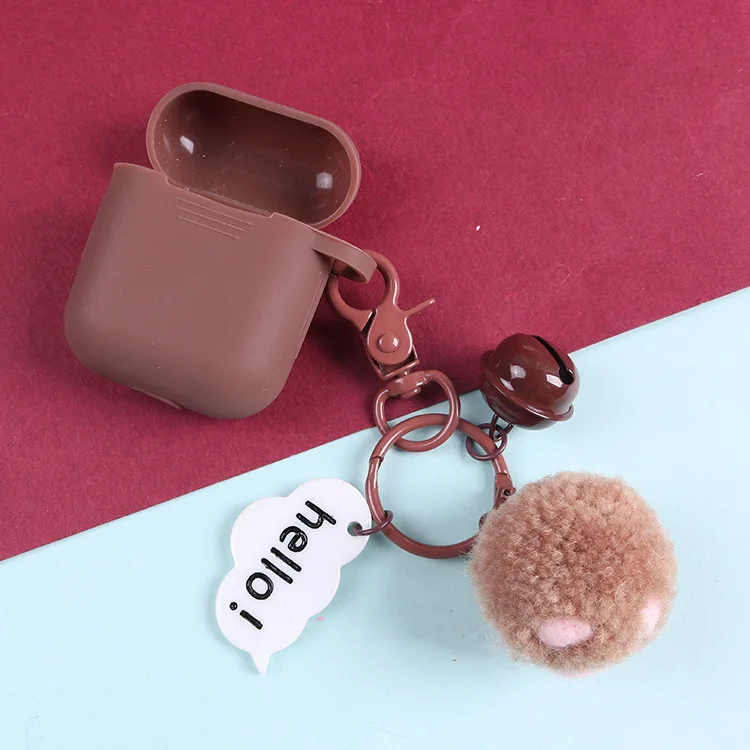 Для AirPods чехол 2 Чехол милый Войлок Кот брелок с фигурками из мультфильмов