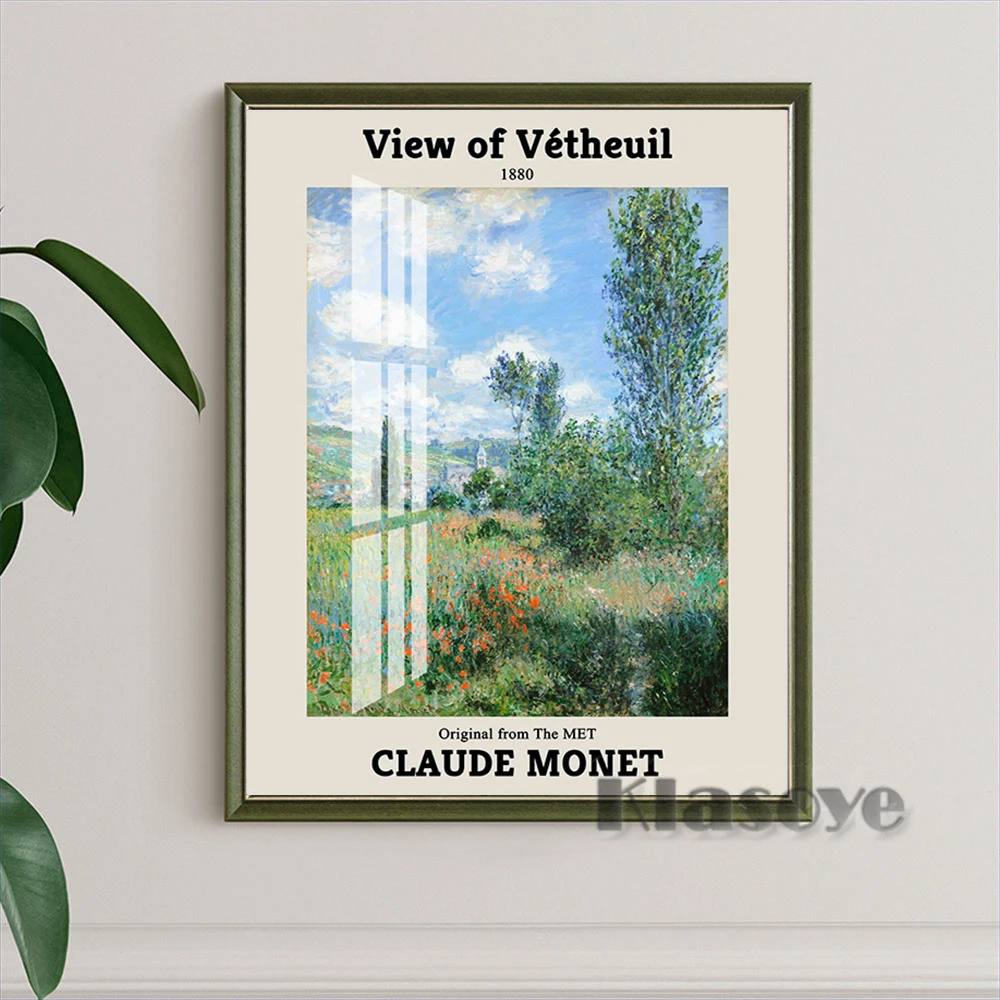 

Claude Monet Exhibition Museum Retro Prints Poster Landscape Illustration Modern Wall Art Bedroom Home Decor Canvas Painting